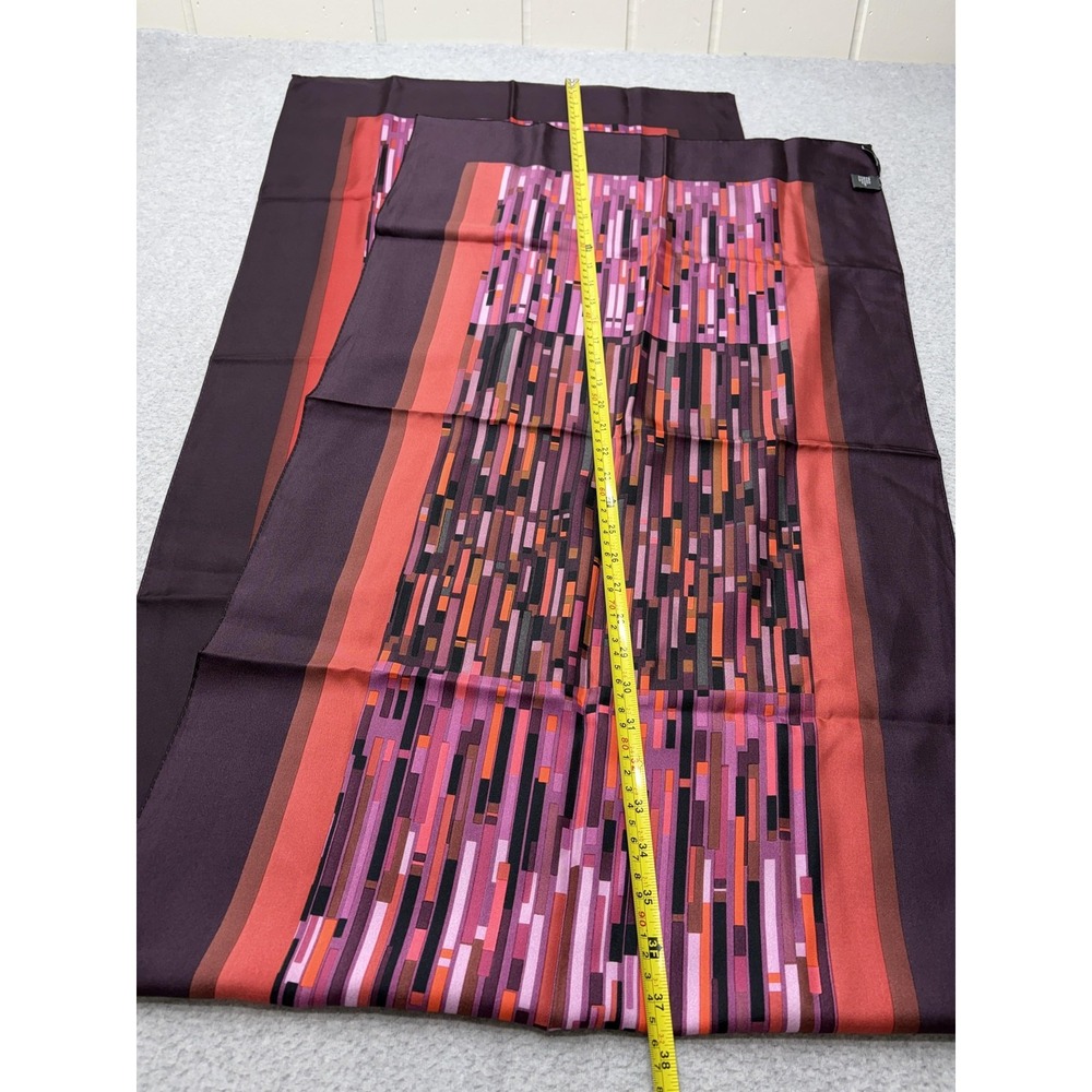 Per Se Scarf Womens One Size Multicolor Geometric 100% Silk Rectangle Wrap Shawl - Picture 7 of 9